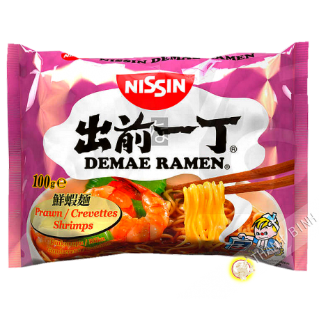 Soupe nouille Ramen Demae crevette NISSIN 100g Hongrie