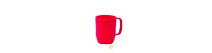 Pequeña taza de la taza de plástico micro-ondable rojo 350ml 7,5x9,5cm INOMATA Japón