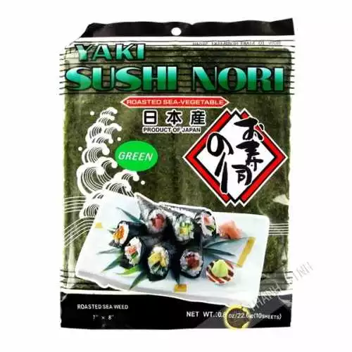 Hoja de algas para sushi 10 hojas NORIICHI 22.6 g Japón