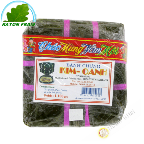 Gateau Riz Gluant Soja Porc Banh Chung KIM OANH 1.1kg France - FRAIS