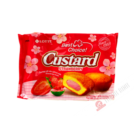 Gâteau crème Custard Pie Fraise LOTTE 220g Vietnam