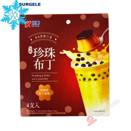 Bubble Tea Pudding-Eis 4 Stück x 80 g – gefroren