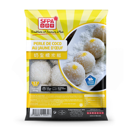 Coconut pearls with egg yolk SFPA 550g France - FROZEN