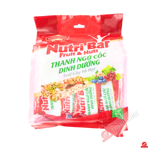 Barritas de cereales con frutas, anacardos y pipas de calabaza - 180g - Minh Duong Food