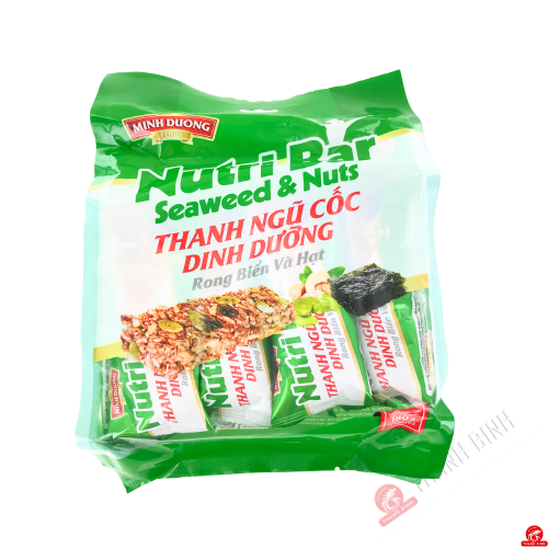 Barritas de cereales con anacardos, pipas de calabaza y algas - 180g - Minh Duong Food