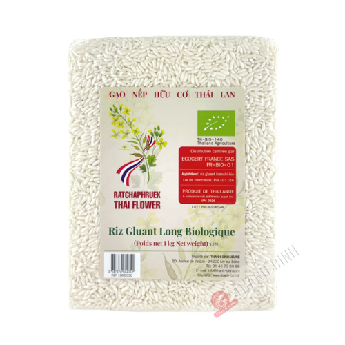 Riz gluant long BIO parfumé RATCHAPHRUEK THAI FLOWER 1kg Thailande