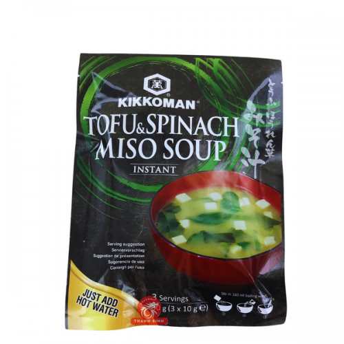 Sopa de Miso con tofu y espinacas instante KIKKOMAN 30g Japón