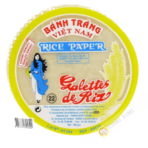 Feuille de riz 22cm pour nems FEUNE FILLE 400g Vietnam