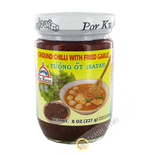 Ground chilli with fried garlic, chilli sauce Satay POR KWAN 227g Thailand