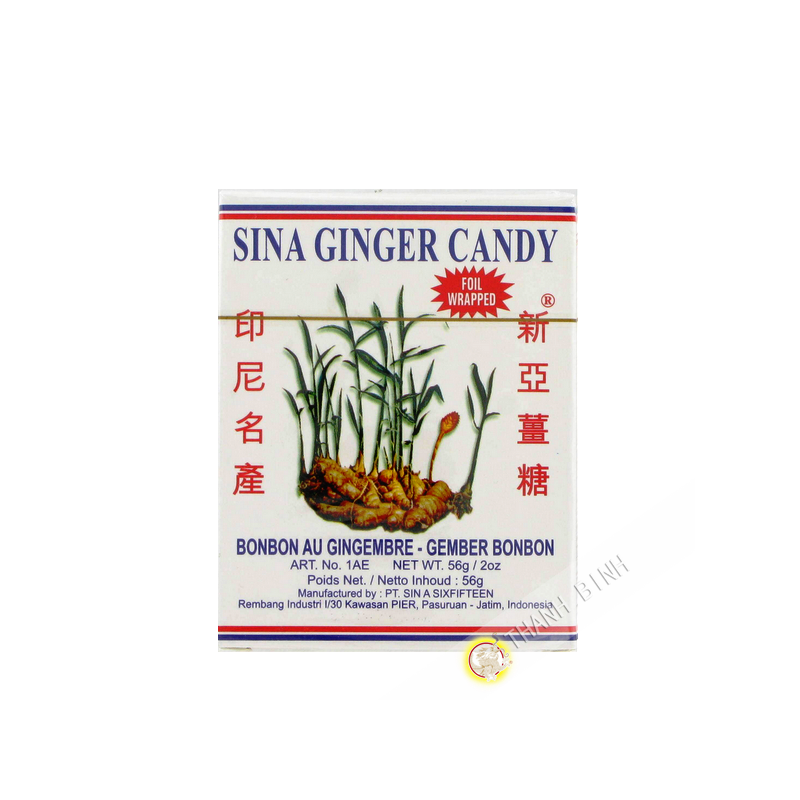 SINA CANDY - Bonbon au gingembre - 56g - (PETIT D'ASIE / PETIT TANG)