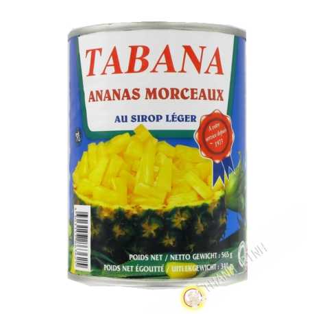 Pineapple pieces in light syrup TABANA 565g France