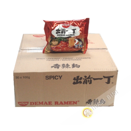 Soup noodle Ramen Demae spicy NISSIN cardboard 30x100g Hungary