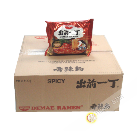 Sopa de fideos Demae Ramen picante NISSIN de cartón 30x100g Hungría