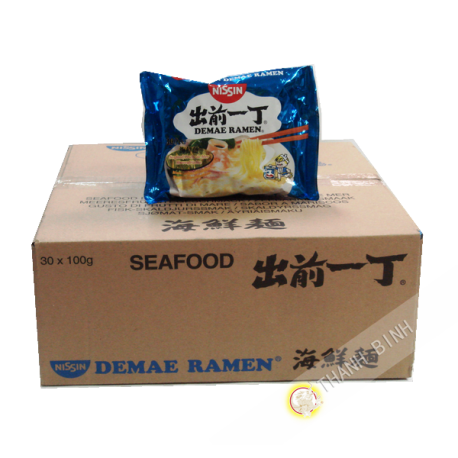 Soupe nouille Ramen Demae fruit de mer NISSIN carton 30x100g Hongrie