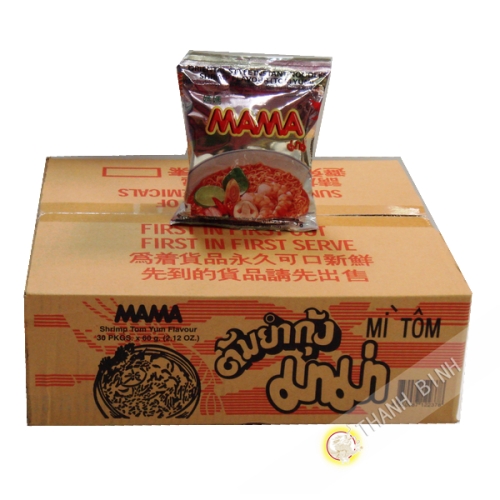 Mì tôm vị tom yum MAMA thùng 30x60g Thái Lan