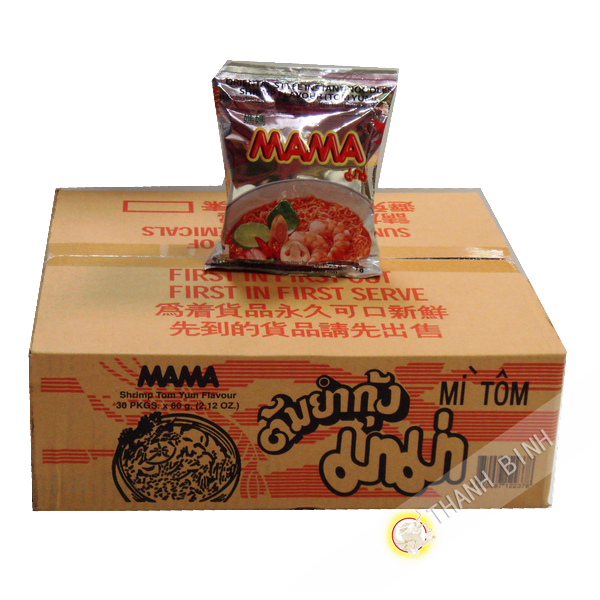 Mama Tom Yum Shrimp Flavored Instant Noodle, 2.12 Ounce (30 Pack)