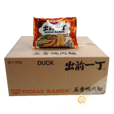 Sopa de fideos Ramen Demae pato NISSIN de cartón 30x100g Hungría