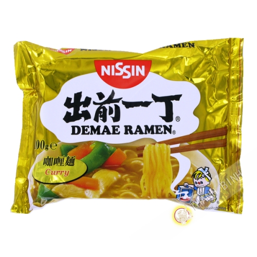 Sopa de fideos Ramen Demae curry NISSIN de cartón 30x100g Hungría